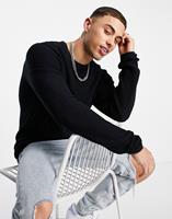 Jack & jones Essentials - Geribbelde coltrui in zwart