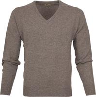 Sweater William Lockie Pullover Lamswol Vole Bruin Grijs