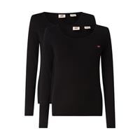 Levi's Longsleeve 2er Pack Langarmshirts schwarz Damen 