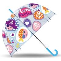 Kinder paraplu transparant Love Pirates cm -