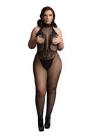 Le Desir Catsuit Net + kant Curvy zwart