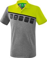 erima 5-C Poloshirt grey melange/lime pop/black