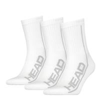 HEAD Unisex Crew Socken - 3er Pack, Sportsocken, Mesh-Einsatz, Logo, einfarbig Sportsocken weiß 