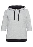 Sheego Sweatshirt mit 3/4-Ärmel und Kontrastdetails