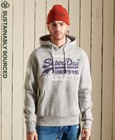 Superdry Mannen Vintage Logo Hoodie van Biologisch Katoen Grijs