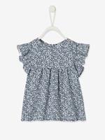 Baby T-shirt met bloemenprint marineblauw met print