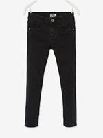 VERTBAUDET Slim fit meisjesjeans Morphologik waterless heupomtrek MEDIUM zwart denim