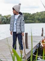 PARKA grijs midden uni met decor