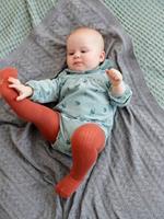 Fluwelen baby overall met print medium groen aop - 15-4706 tcx