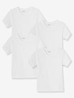 Vertbaudet 4er-Pack Kinder T-Shirts Oeko Tex weiß
