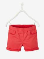 VERTBAUDET Gebreide meisjesshort met macramé-bies aardbeirood