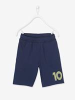 VERTBAUDET Jongenssportshort nummer 10 van technisch materiaal marineblauw