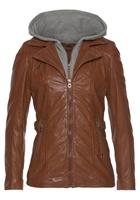 Gipsy Lederjacke "Adelyn", mit Kapuze, 2-in-1-Lederjacke