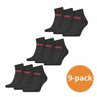 Levi's Quarter Sokken 9-pack Batwing Logo Antraciet