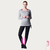 Noppies Zwangerschapstop Positietop Sport Heather Lange mouw Grijs