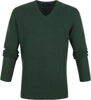 Sweater Suitable Lamswol Trui V-Hals Donkergroen