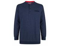 Pastunette heren pyjamashirt lange mouw - Katoen - Knoopsluiting - Donkerblauw