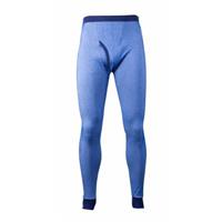 Beeren pantalon, blauwe streep, M2000 - Stevige lange heren onderbroek