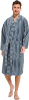 pastunette Grijze fleece heren kimono met strepen-XL-54
