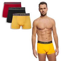 Bamboo Basics Trunk Boxershorts Liam (3-pack) - Rood, Zwart & Okergeel