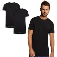 Bamboo Basics 2-pak Extra Lange T-shirts heren - Ruben - Bamboe lange ondershirts voor mannen - Bamboe ondergoed heren Wit en zwart