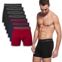 Bamboo Basics 7-pak heren boxers - Rico - Rood/Blauw/Zwart - Bamboe mannen onderbroeken - Huidvriendelijk