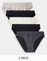 Dorina Set van 5 midi slips in tricot Rosanne