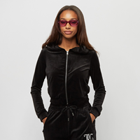 urbanclassics Urban Classics Frauen Zip Hoodie Ladies Short Velvet in schwarz