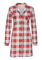 Lascana Sleepshirt mit Karomuster und Paspeln