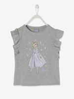 Disney Frozen meisjesshirt met ruches grijs gechineerd