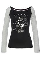 KangaROOS Longsleeve Lange mouwen, zeer figuurvolgende pasvorm, met glanzende metallic-print