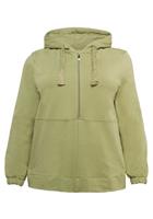 Sheego Kapuzensweatshirt mit Reißverschluss und Bindeband