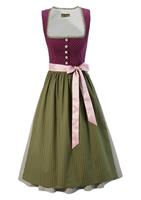 Dirndl (2-tlg) midi im traditionellem Mustermix - Made in Austria