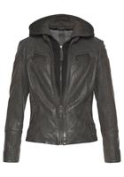 Mauritius Leren jack NOLA Two-in-one stijl - met een afneembare jerseycapuchon