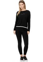 Decay Langarmshirt »Blusenshirt« mit Gestreiften Rippbündchen an Saum