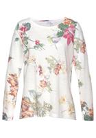 Aniston CASUAL Langarmshirt mit großflächigem Blumendruck und Vögeln