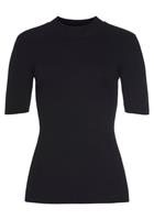 Lascana Trui met korte mouwen met ribstructuur, figuuraccentuerende gebreide trui, basic