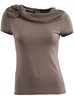 Shirt met ronde hals in taupe van Ashley Brooke