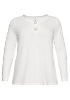 Sheego Langarmshirt mit Cut-out und Zierschnalle