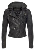 Freaky Nation Lederjacke »Easy Biker-FN« mit abnehmbarer Jersey-Kapuze