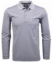 RAGMAN Softknit-Polo langarm Poloshirts blau Herren 