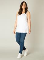 Base Level Curvy Top Over de heupen vallend model met splitjes bij de zoom