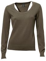 Pullover met ronde hals in olijf van Linea Tesini