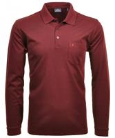 RAGMAN Softknit-Polo langarm Poloshirts terrakotta Herren 