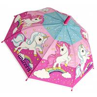 Merkloos Chanos paraplu eenhoorn meisjes 60 cm roze