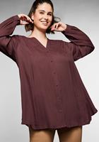 Sheego Longbluse, mit kontrastfarbenen Pipings, in A-Linie