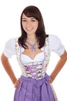 Edelnice Mini Dirndl 3-teilig Blumen weiß lila