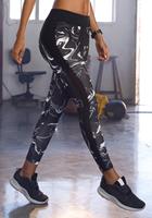 active by Lascana Legging Black Marble Sportbroek met mesh