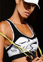 active by Lascana Crop-top White Marble met racerback en mesh