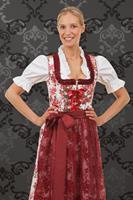 Edelnice Midi Dirndl Estefania Blumen rot